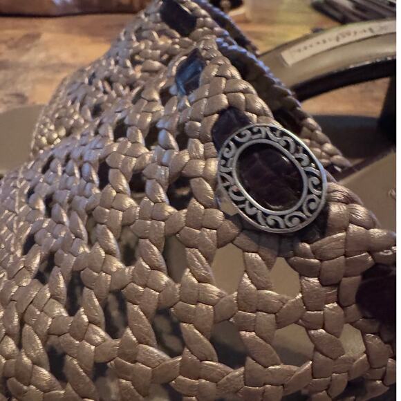 Brighton Braided Mule Slide Kitten heal leather sole W7 vacation weatern - Picture 5 of 6